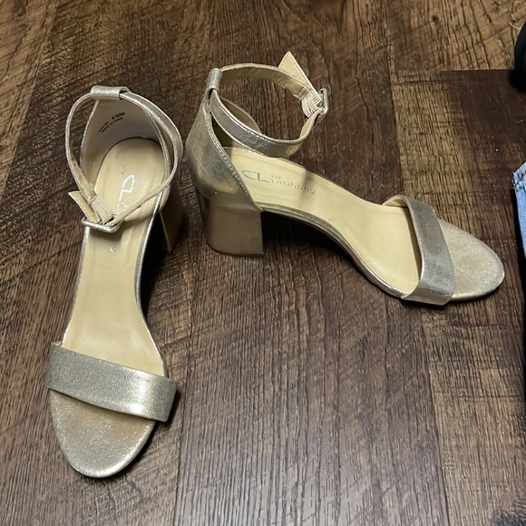 Gold CL by Laundry block heel sandals - Picture 3 of 7